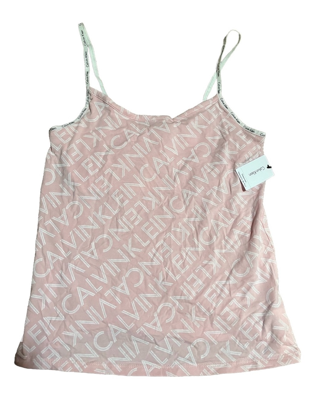 Calvin Klein Women’s Pink Logo Cami Top New With Tags Size Small Sleepwear